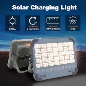 Bluelex Solar Charging Light main product image with features like 8 hours runtime and IP66 waterproof rating